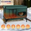 Waterproof Heated Cat House Outdoor Weatherproof Insulated Kitty Shelter Feral Cat Heating Bed with Heating Pad Anti-Chew Cord 2 Doors 3 Windows for I