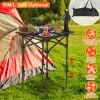 Portable Folding Camping Table With Adjustable Height Rustproof Carbon Steel Foldable Roll-Up Camping Table for Picnic Camping Hiking Beach BBQ 55LBS