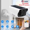 1080P Solar Powered WiFi IP Camera Two-Way Intercom Security Surveillance Camera IP66 Waterproof Motion Sensor Night Vision Network Camcorder APP Cont