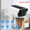 1080P Solar Powered WiFi IP Camera Two-Way Intercom Security Surveillance Camera IP66 Waterproof Motion Sensor Night Vision Network Camcorder APP Cont