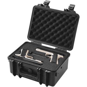 VEVOR Hard Pistol Cases with Pre-cut PU Foam, Waterproof & Dustproof Hard Gun Case for 2 Pistol, 14.1Ã—11.5Ã—7.6 in Lockable Pistol Case, Black