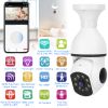 E27 WiFi Bulb Camera 1080P FHD WiFi IP Pan Tilt Security Surveillance Camera with Two-Way Audio Full Color Night Vision Flood Light Motion Tracking Si