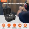 VEVOR Hard Pistol Cases with Pre-cut PU Foam, Waterproof & Dustproof Hard Gun Case for 2 Pistol, 14.1Ã—11.5Ã—7.6 in Lockable Pistol Case, Black