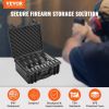 VEVOR Hard Pistol Cases with Pre-cut Lining, Waterproof & Dustproof Hard Gun Case for 5 Pistol, 18.9Ã—16.3Ã—8.5 in Lockable Pistol Case, Black