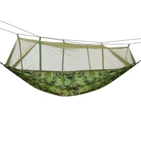 600lbs Load 2 Persons Hammock w/Mosquito Net Outdoor Hiking Camping Hommock Portable Nylon Swing Hanging Bed w/ Strap Hook Carry Bag (Option: MosquitoNetHammock(CFG))