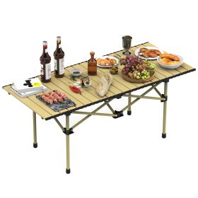 Folding Camping Table Portable Lightweight Carbon Steel Roll-up Picnic BBQ Desk with Carry Bag Heavy Duty for Outdoor Beach Backyard Party Patio Campi (Option: CampingTable(55)
