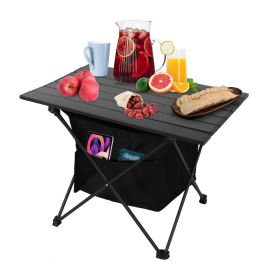 Foldable Camping Table With Storage Basket Rustproof Portable Aluminum Alloy Roll-Up Camping Table With Carrying Bag For Camping Hiking BBQ Picnic Fis (Option: CampingTable(M))