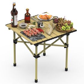 Folding Camping Table Portable Lightweight Carbon Steel Roll-up Picnic BBQ Desk with Carry Bag Heavy Duty for Outdoor Beach Backyard Party Patio Campi (Option: CampingTable(51)
