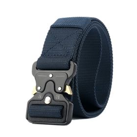 3.8cm Tactical belt Men's military fan Tactical belt Multi functional nylon outdoor training belt Logo can be ordered (Colour: royal blue)