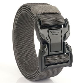 New quick release button tactical nylon belt; working clothes; outdoor training belt; casual men's belt; wholesale by manufacturers (Length (CM): 125cm, Colour: dark grey)