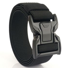 New quick release button tactical nylon belt; working clothes; outdoor training belt; casual men's belt; wholesale by manufacturers (Length (CM): 125cm, Colour: black)