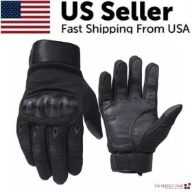 Tactical Motorcycle Motocross Full Finger Gloves Motorbike Riding Racing Mittens (Color: Black, size: XL)