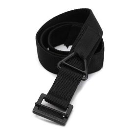 New nylon multi-function pure black training outdoor elastic elastic sports belt men's tactical belt (Color: Black)