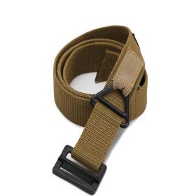 New nylon multi-function pure black training outdoor elastic elastic sports belt men's tactical belt (Color: Brown)