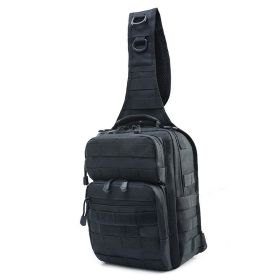 Men's fashion casual saddlebags wholesale men's Oxford cloth outdoor sports chest bag shoulder crossbody bag (Color: Black)