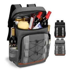 Cooler Backpack 36 Can Leakproof Insulated Cooler Backpack with 25L/6.6Gal for Picnic Camping Beach Hiking Fishing Travel (Option: CoolerBackpack(Grey))