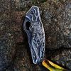 Wolf Handle Non-Slip Pocket Knife â€“ Compact Folding EDC Knife with Carabiner Clip, Cool Box Cutter, Perfect Gift for Men