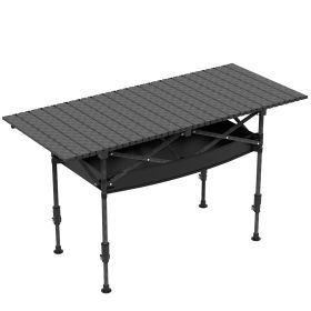 Portable Folding Camping Table With Adjustable Height Hanging Net Rustproof Carbon Steel Foldable Roll-Up Camping Table for Picnic Camping Hiking Beac (Option: CampingTable(120CM))