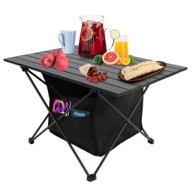 Foldable Camping Table With Storage Basket Rustproof Portable Aluminum Alloy Roll-Up Camping Table With Carrying Bag For Camping Hiking BBQ Picnic Fis (Option: CampingTable(L))