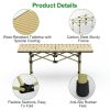 Folding Camping Table Portable Lightweight Carbon Steel Roll-up Picnic BBQ Desk with Carry Bag Heavy Duty for Outdoor Beach Backyard Party Patio Campi